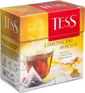 для рецепта Чай черный Tess Limoncini Biscuit с ароматом лимона и ореха 20 пак