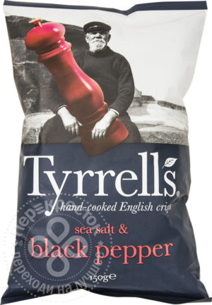 для рецепта Чипсы Tyrrells с морской солью и черным перцем 150г