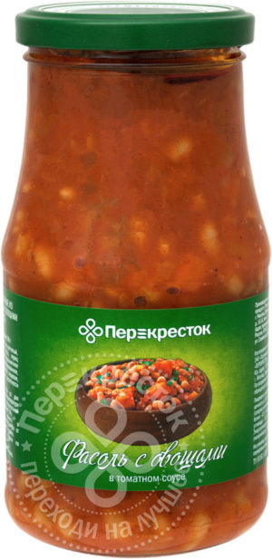 для рецепта Фасоль Перекресток с овощами в томатном соусе 530г