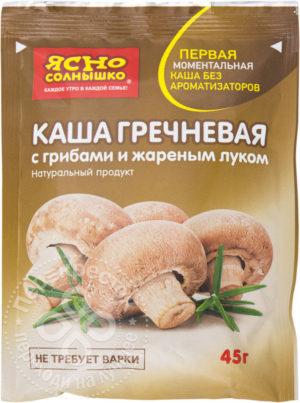 для рецепта Каша Ясно Солнышко Гречневая с грибами и жареным луком 45г