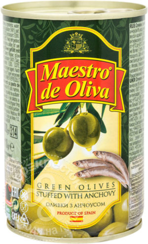 для рецепта Оливки Maestro de Oliva с анчоусом 300г