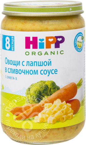 для рецепта Пюре HiPP Овощи с лапшой в сливочном соусе 220г