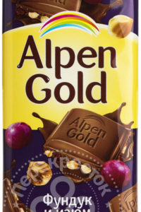 для рецепта Шоколад Alpen Gold Молочный Фундук и изюм 90г
