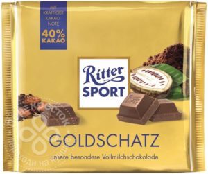 для рецепта Шоколад Ritter Sport Молочный Goldschatz 250г