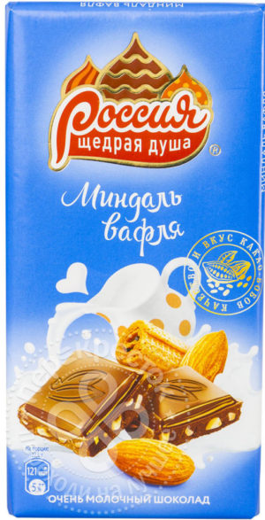 для рецепта Шоколад Россия - щедрая душа Молочный Миндаль Вафля 90г