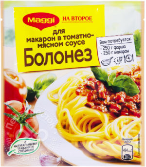 для рецепта Сухая смесь Maggi На второе для Макарон в томатно-мясном соусе Болонез 30г