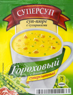 для рецепта Суп-пюре Суперсуп Гороховый с беконом с сухариками 23г