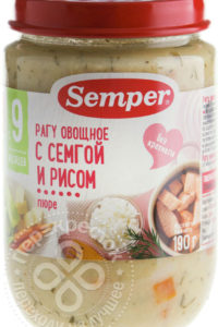 для рецепта Пюре Semper Рагу овощное с семгой и рисом 190г