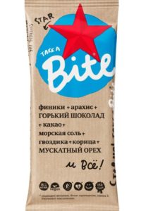 для рецепта Батончик фруктово-ореховый "Bite Star" Арахис-шоколад-морская соль